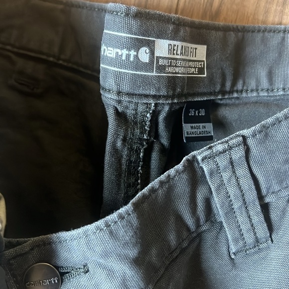 2 Pairs Carhartt Rugged Flex Relaxed Fit Canvas Work Pants Khaki Men Size 36x30 - Picture 13 of 13